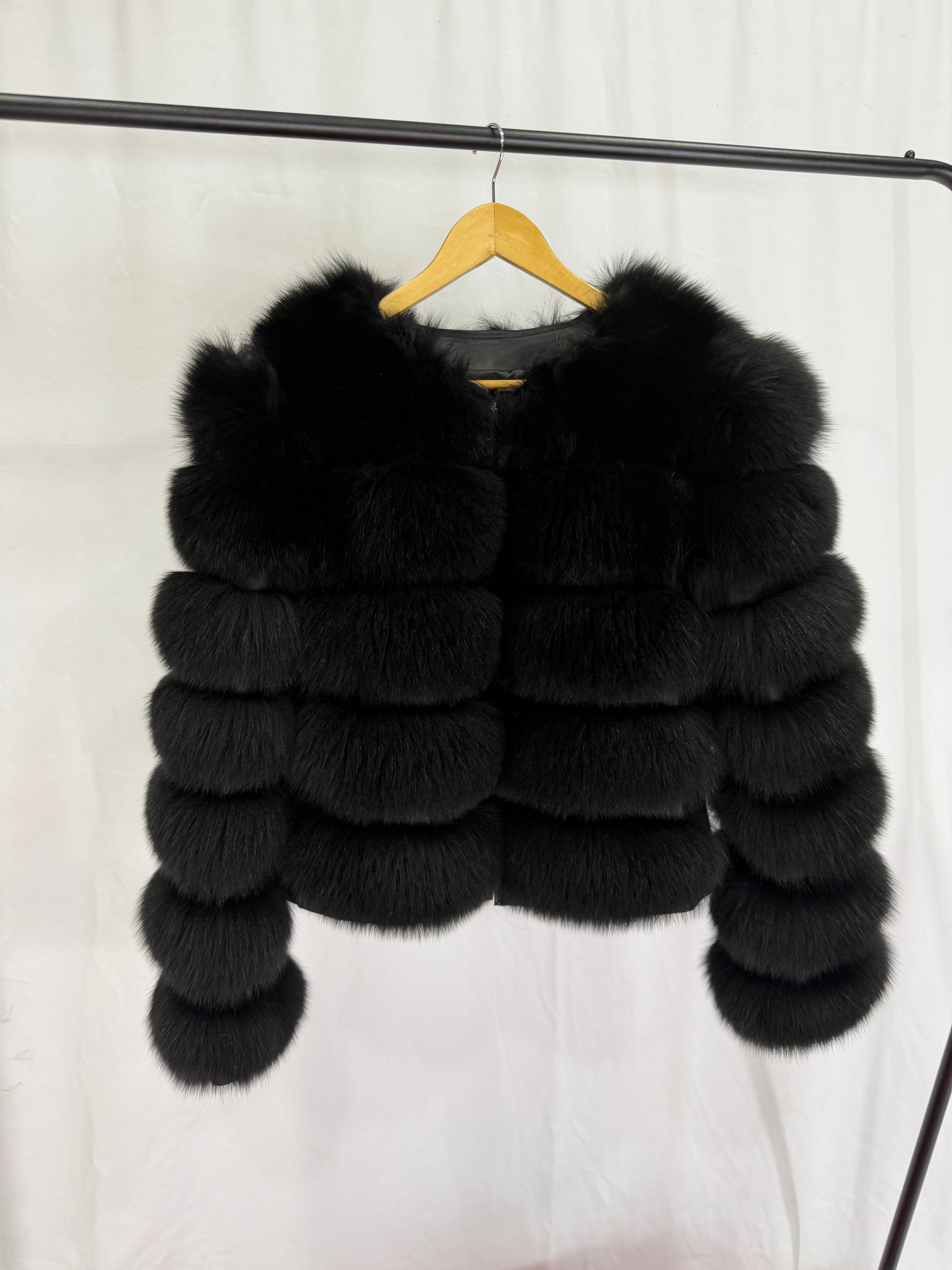 Noir Duchess Cropped Fur Jacket