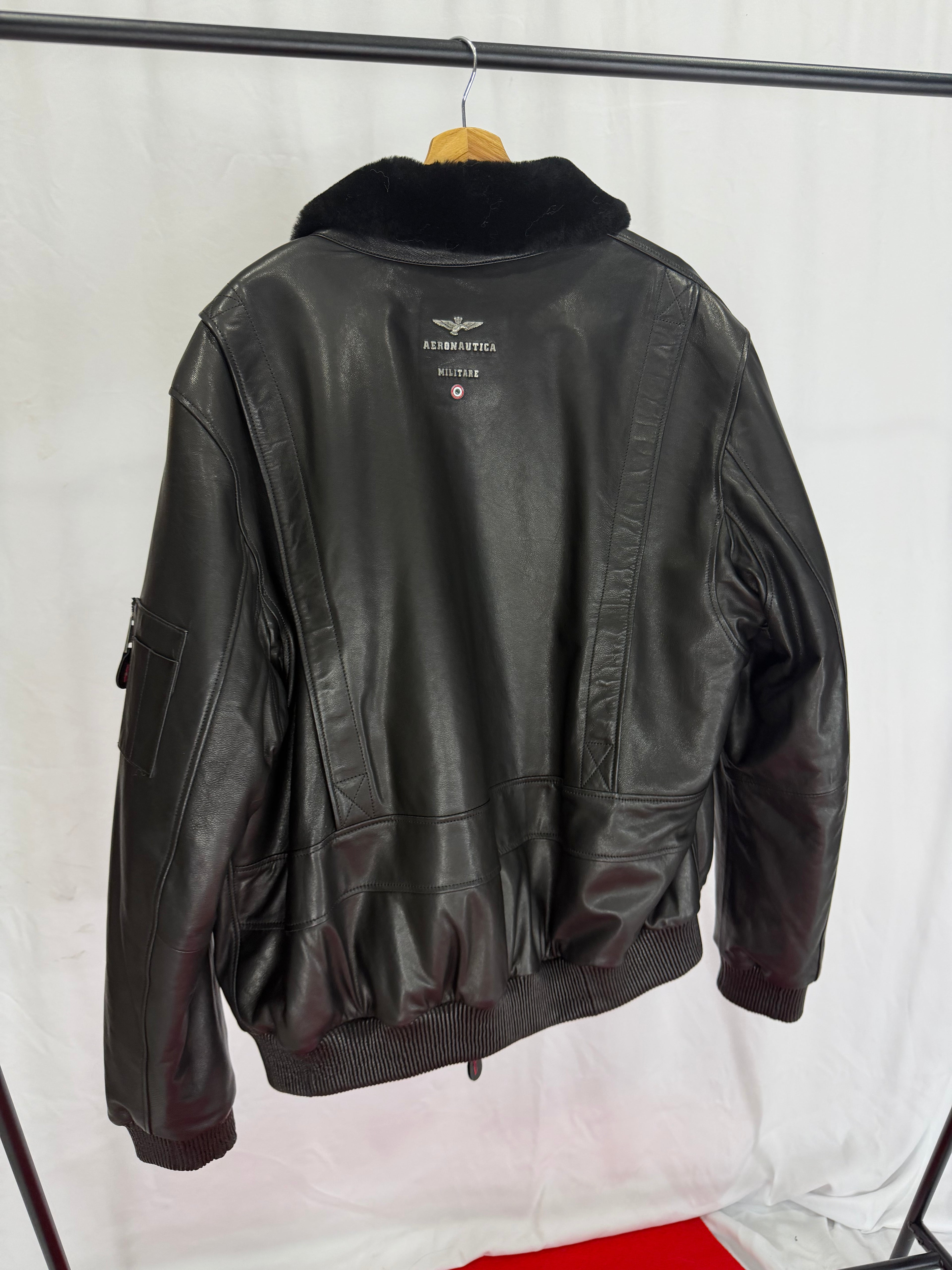 Midnight Royal Wolf Fur Leather Jacket