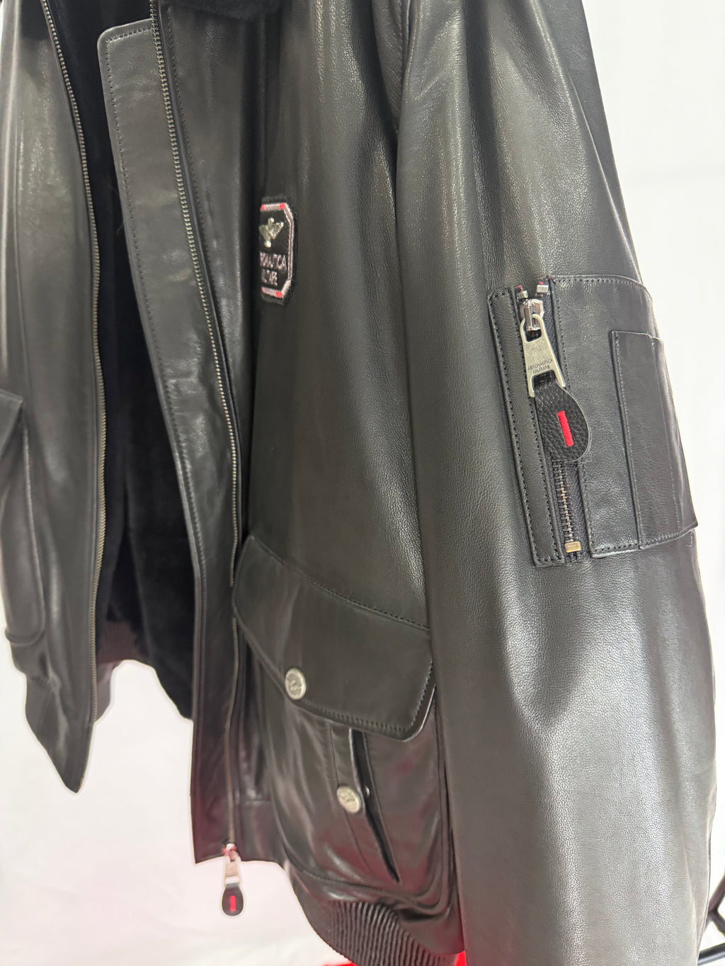 Midnight Royal Wolf Fur Leather Jacket
