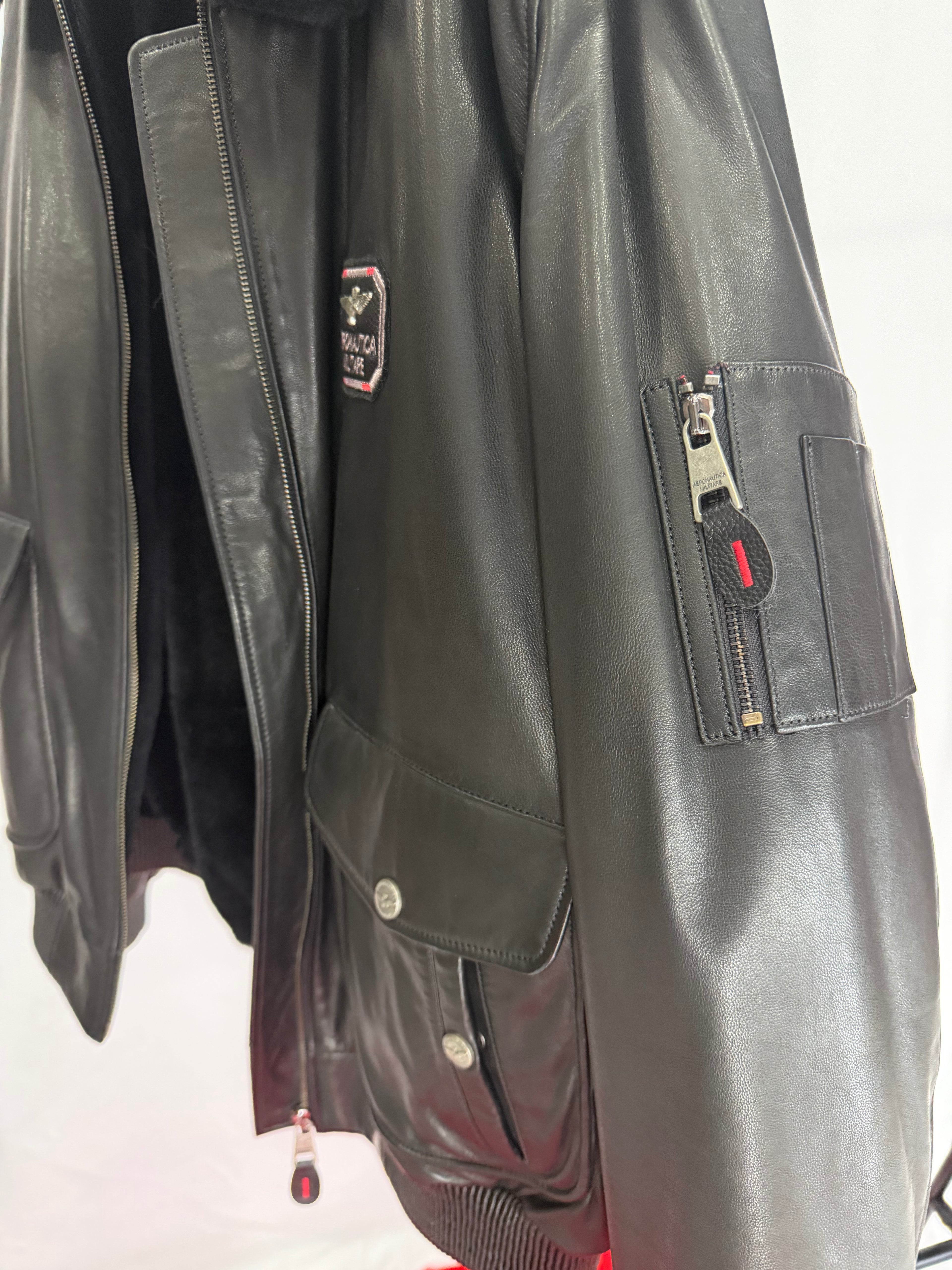 Midnight Royal Wolf Fur Leather Jacket