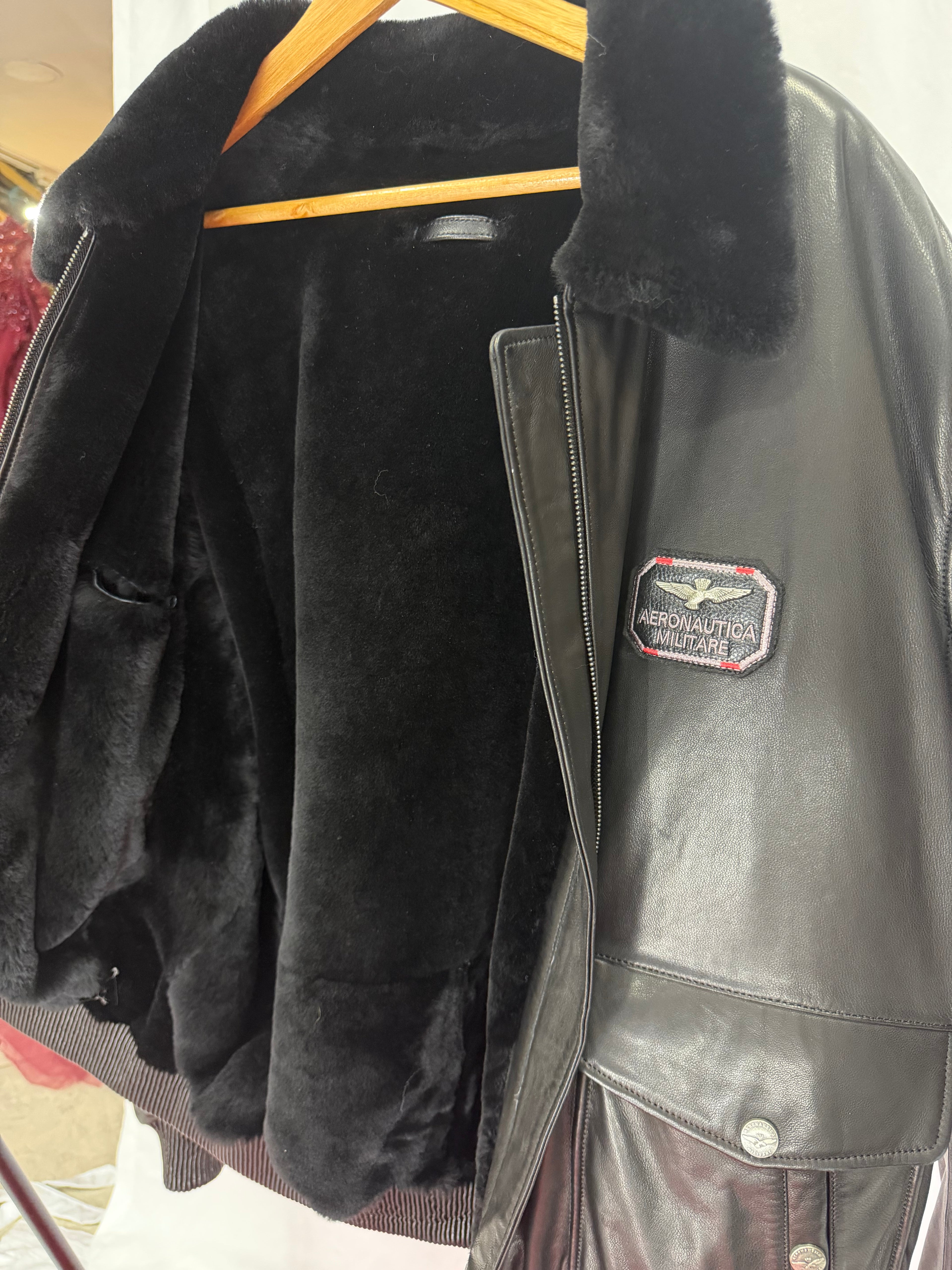 Midnight Royal Wolf Fur Leather Jacket