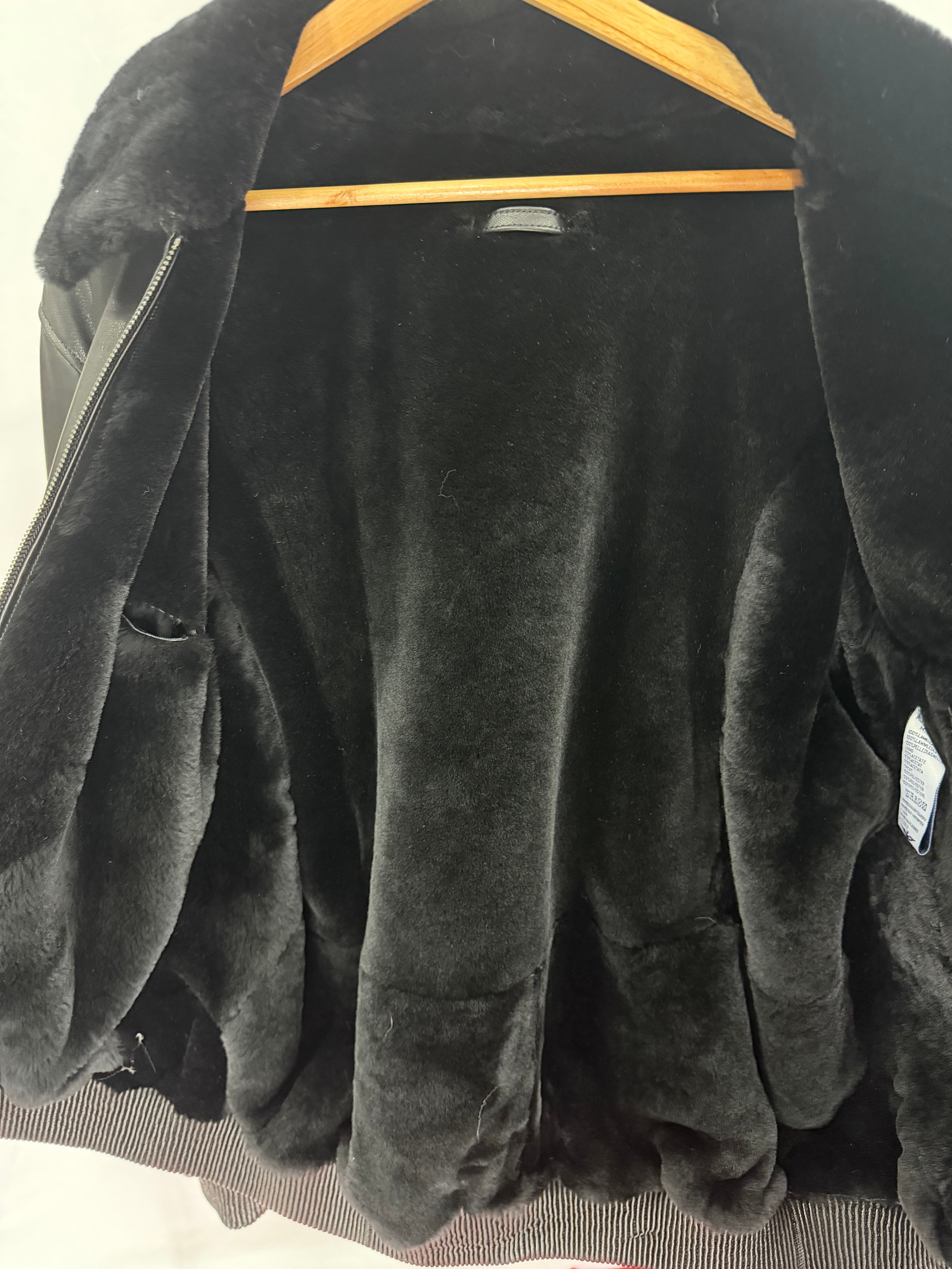 Midnight Royal Wolf Fur Leather Jacket