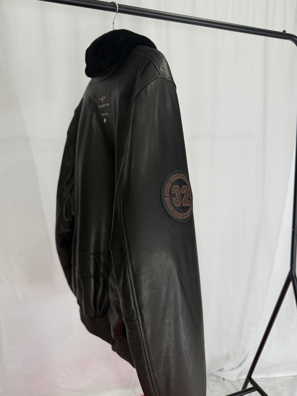 Midnight Royal Wolf Fur Leather Jacket