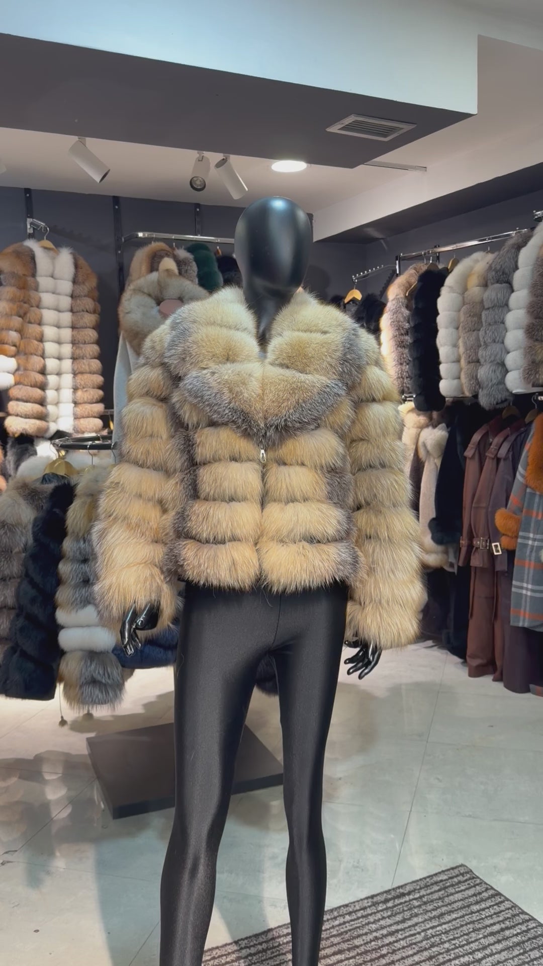 Royal Golden Fox Fur Coat – 8 in 1 Convertible Luxury Coat