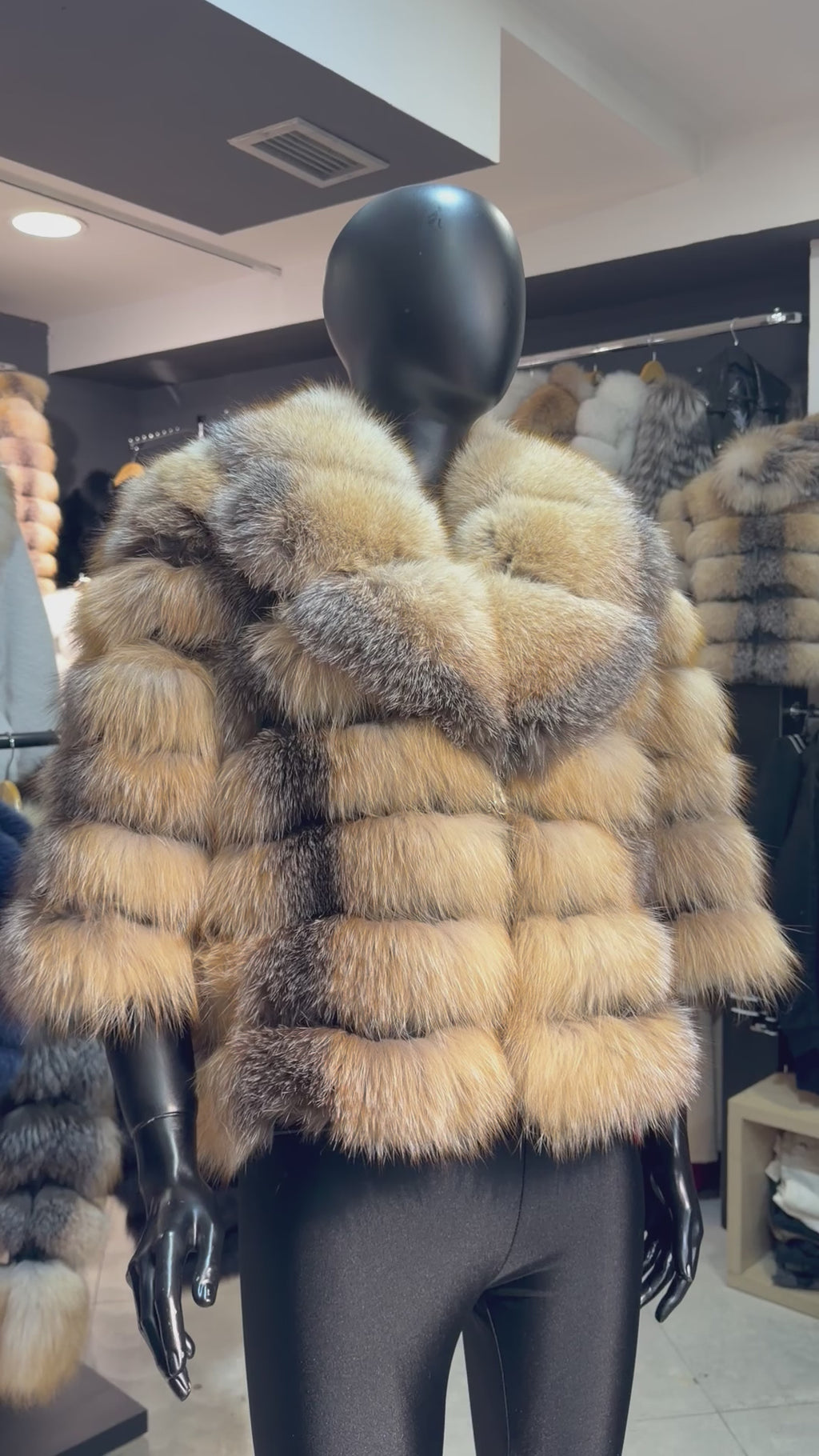 Royal Golden Fox Fur Coat – 8 in 1 Convertible Luxury Coat
