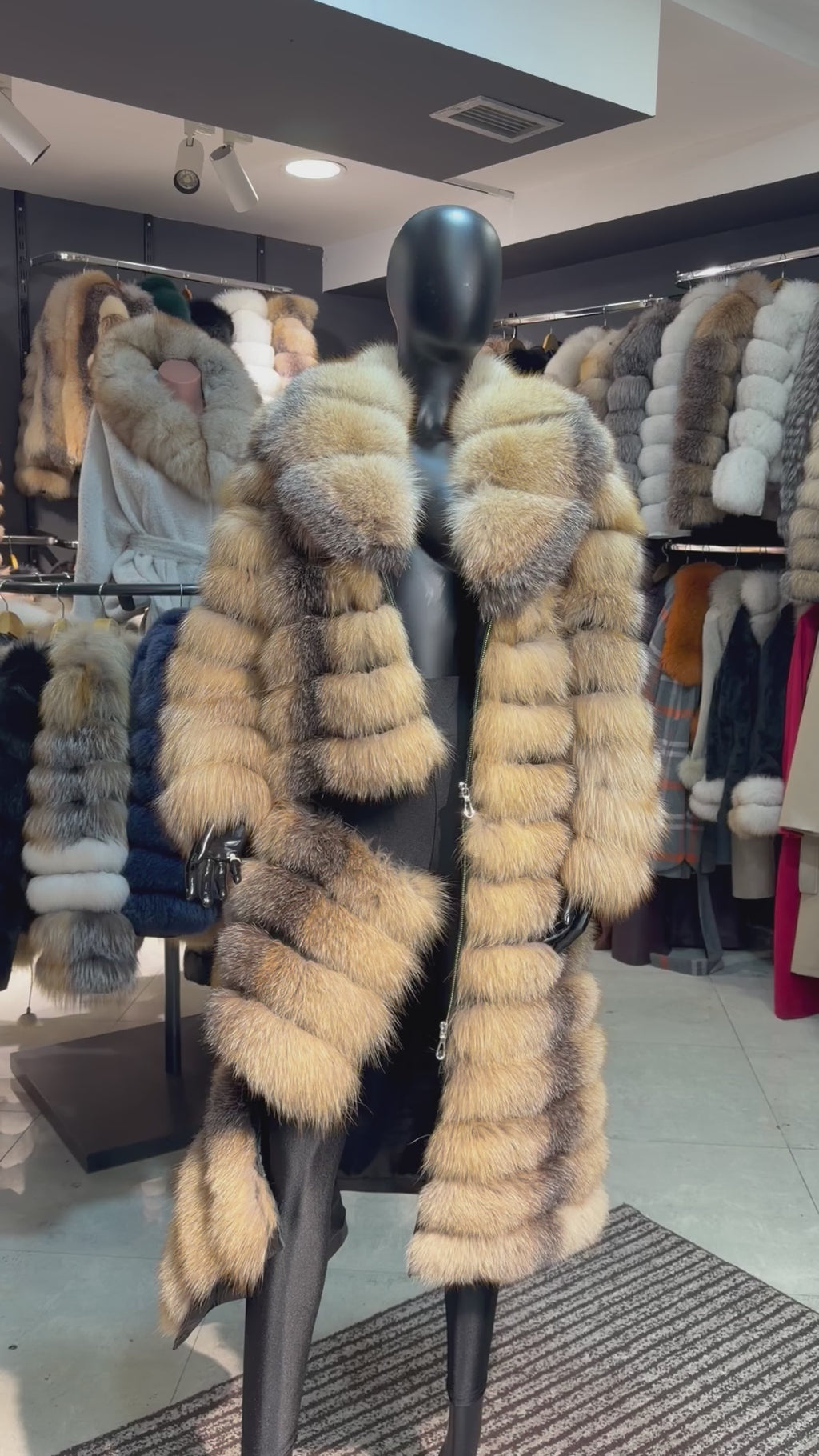 Royal Golden Fox Fur Coat – 8 in 1 Convertible Luxury Coat