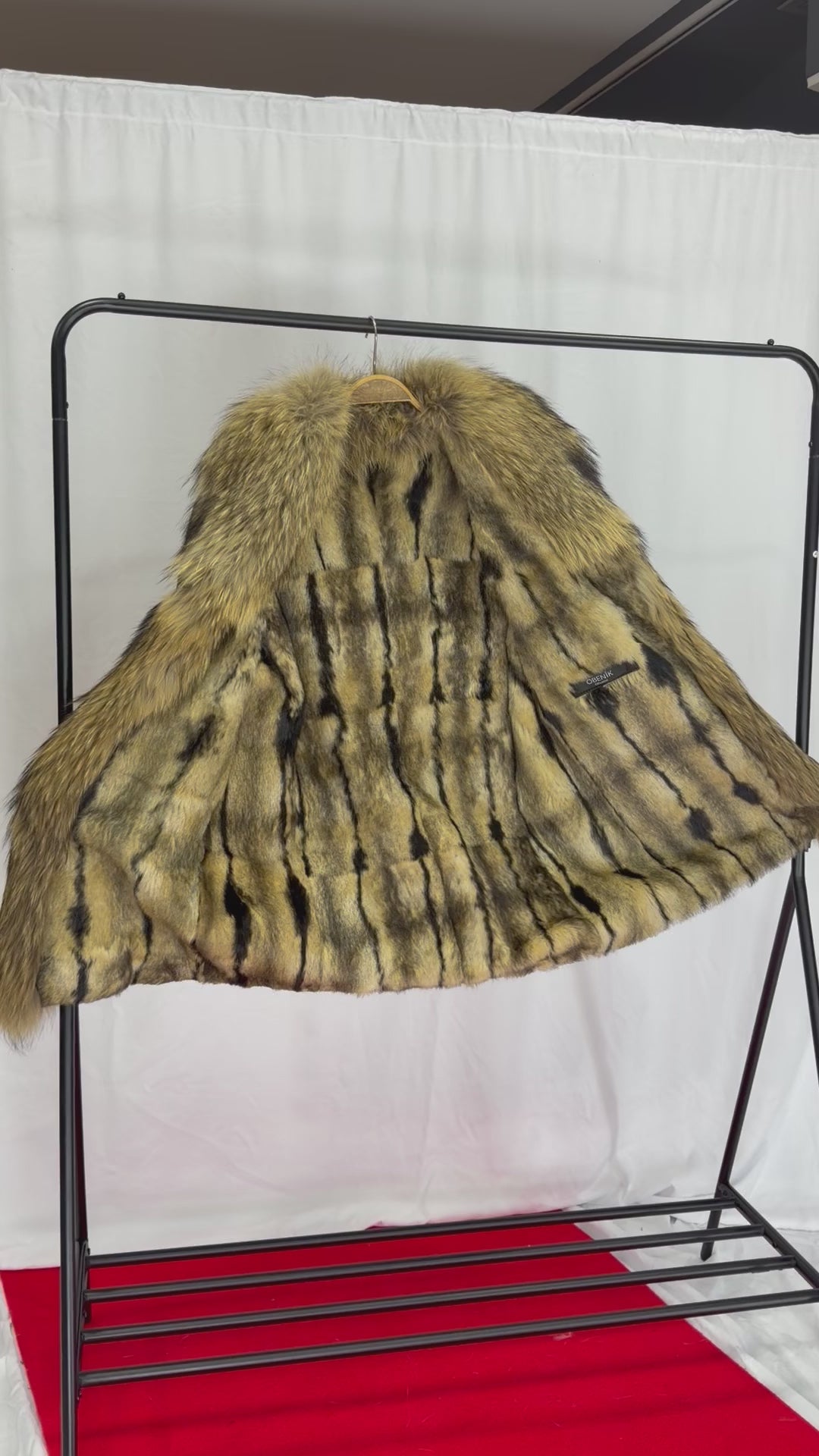 Royal Noir Wolf Fur Leather Coat