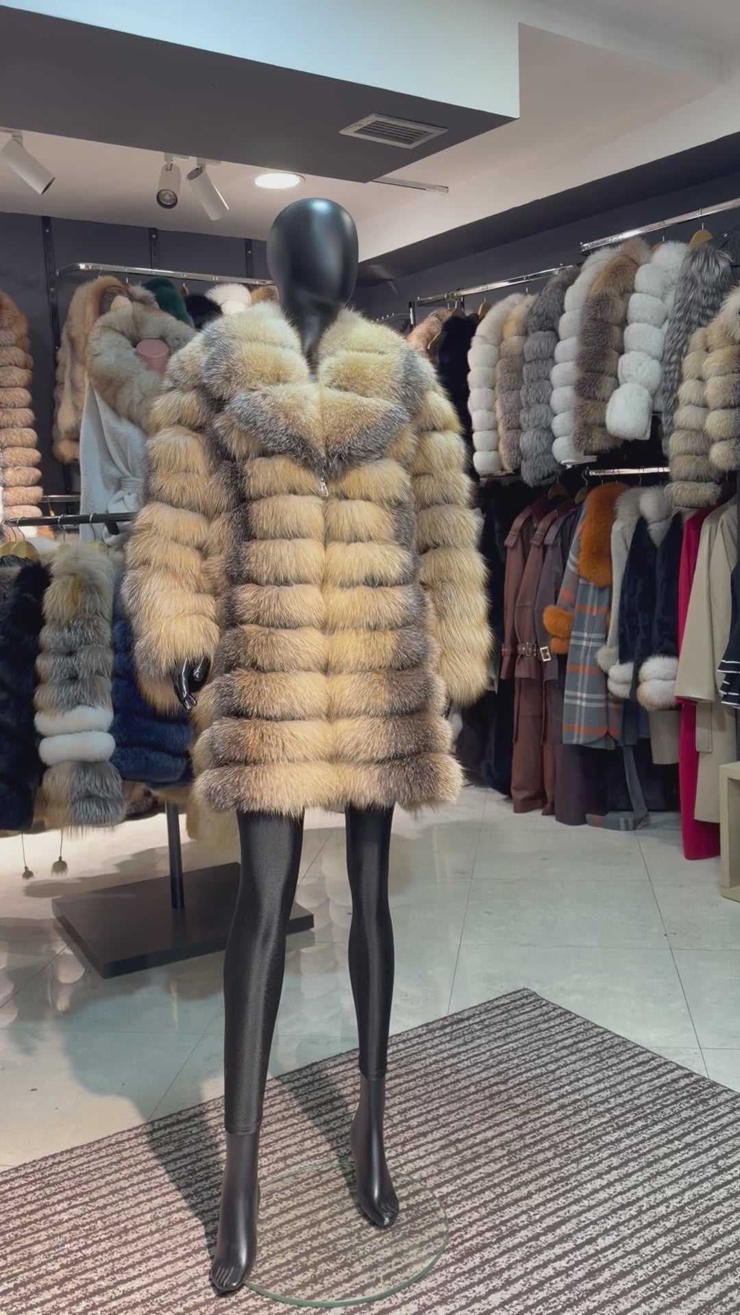 Royal Golden Fox Fur Coat – 8 in 1 Convertible Luxury Coat