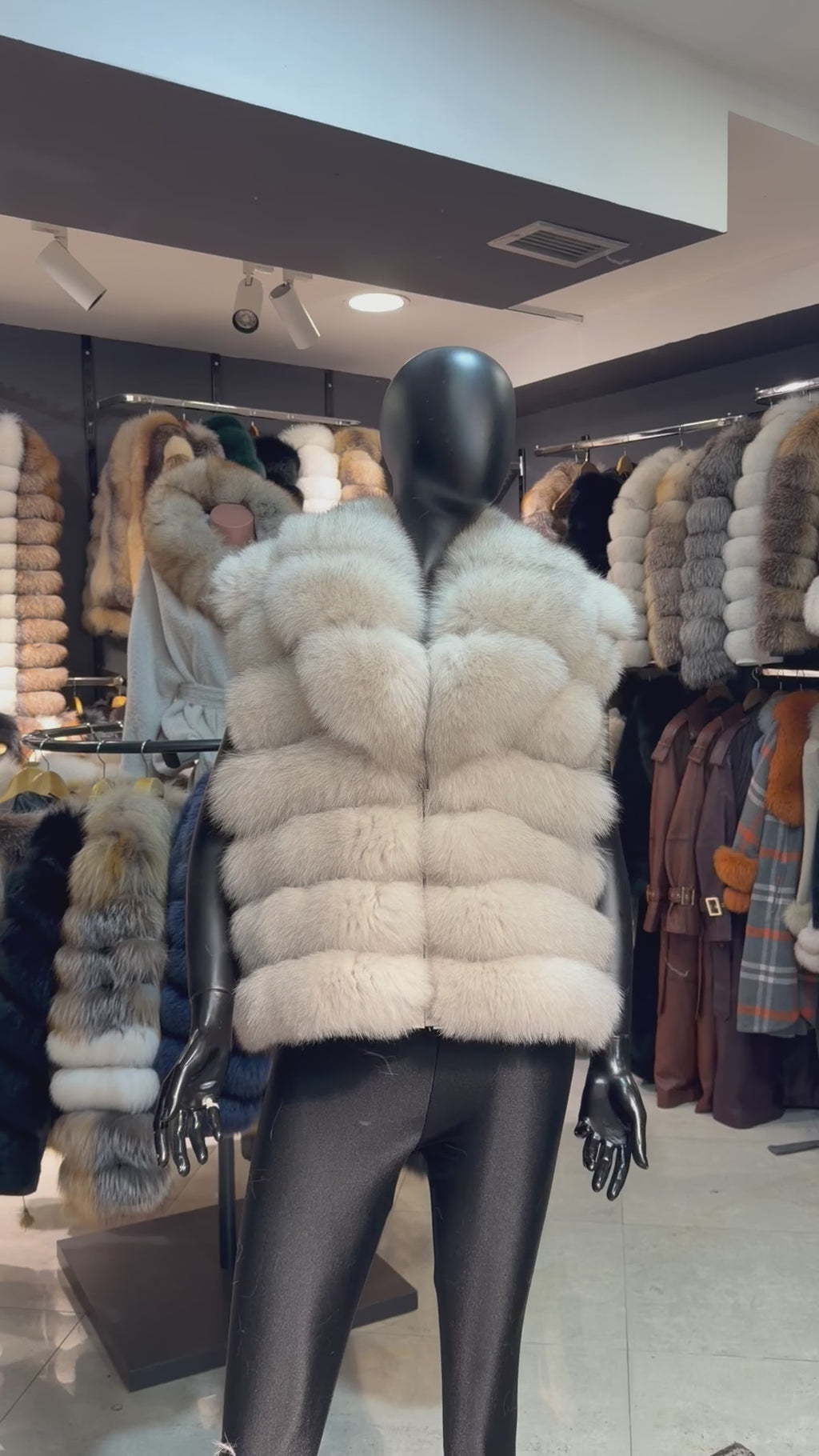 Royal Snow White Fox Fur Coat – 8-in-1 Convertible Luxury Edition