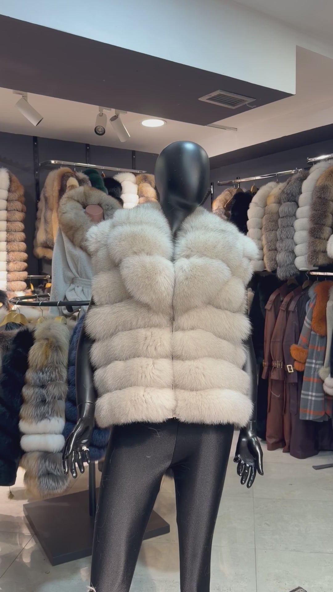 Royal Snow White Fox Fur Coat – 8-in-1 Convertible Luxury Edition