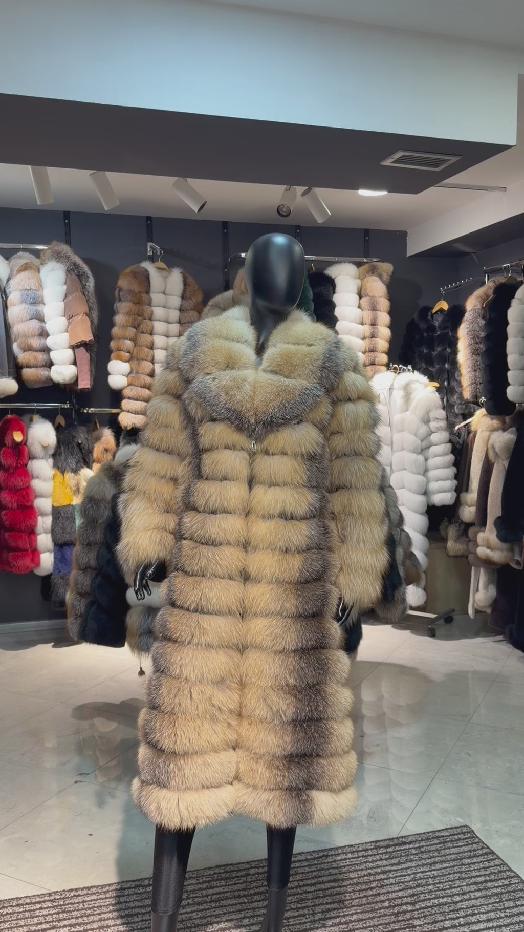 Royal Golden Fox Fur Coat – 8 in 1 Convertible Luxury Coat