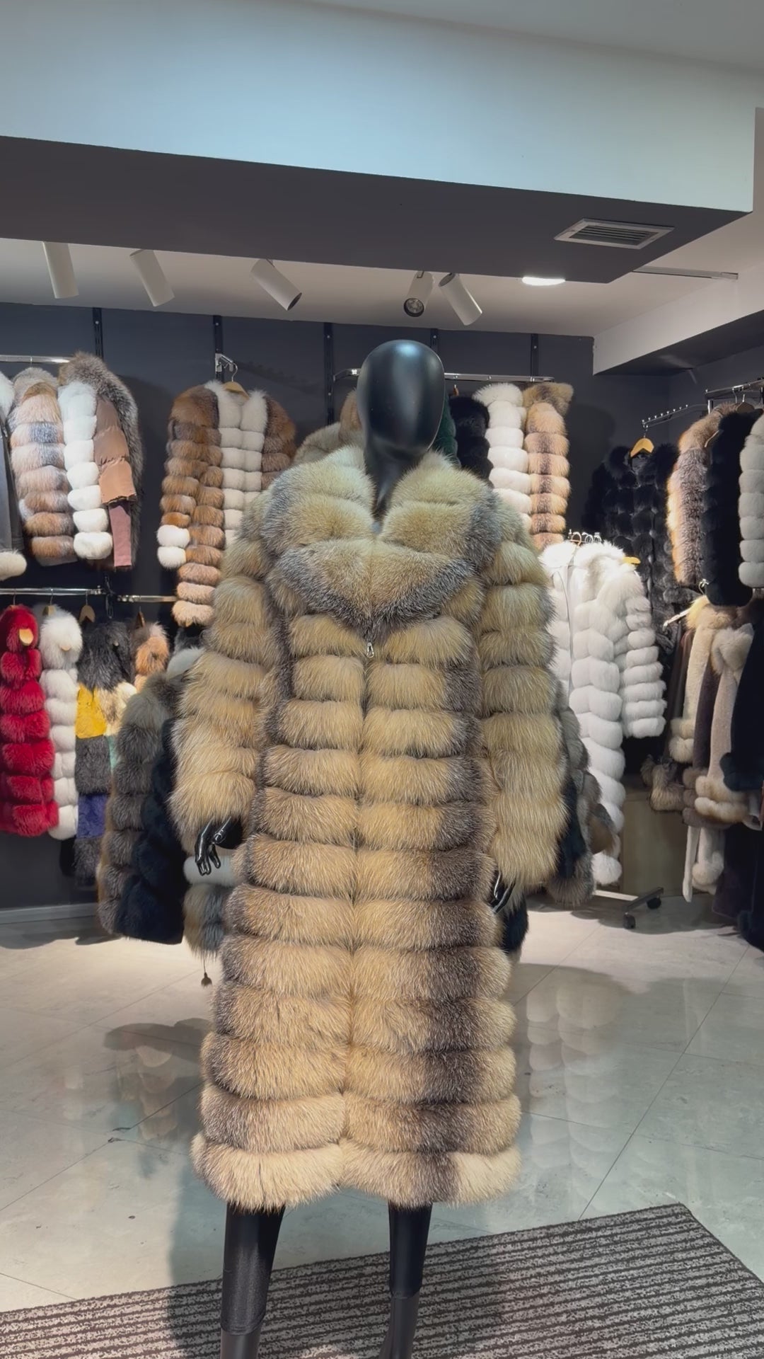 Royal Golden Fox Fur Coat – 8 in 1 Convertible Luxury Coat